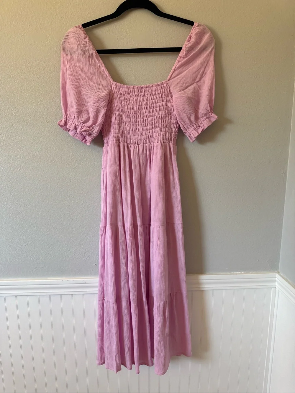 Abercrombie & Fitch Pink Smocked Maxi Dress